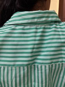 brand new Striped Green Button-Up formal Shirt gir