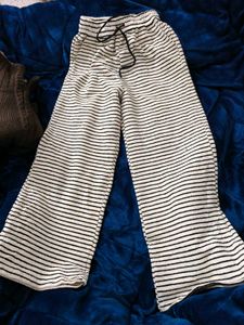 Winter Striped Wide Leg Lounge Pants
