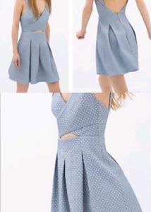 Zara Heart Print Deep Back Skater Dress