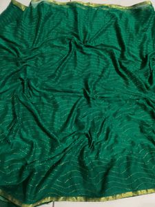 Elegant Emerald Green Saree