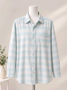 Light Blue Checkered Casual Shirt
