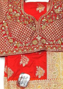 Embroidered Red sare with blouse