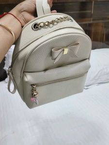 Cute Cream Bow Backpack