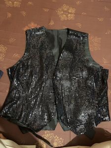 Sparkly Black Vest