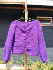 Handmade Purple Crochet Cardigan