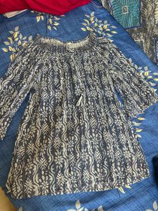 Blue Floral Tunic Top