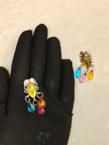 2 PAIR Colorful Dangle Earrings