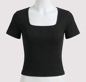 Ribbed Square Neck Top