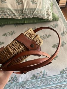 Woven Straw Round Crossbody Bag