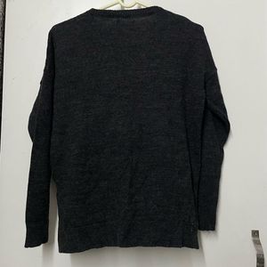 Classic Grey Textured Knit Sweater