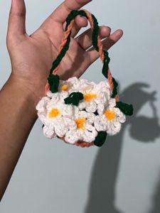 Handmade Crochet Daisy Pouch Bag