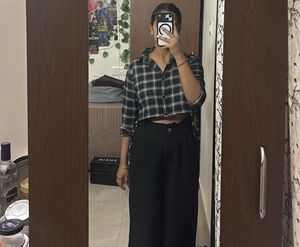 Checked Cropped Shirt