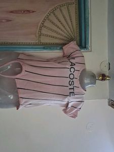 Pink Striped Lacoste Top