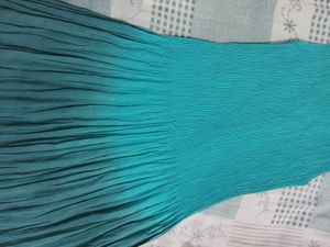 Pleated Teal Blue Dress