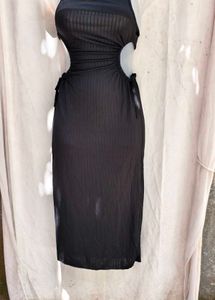 I. Chic Black Cut-Out Midi Dress
