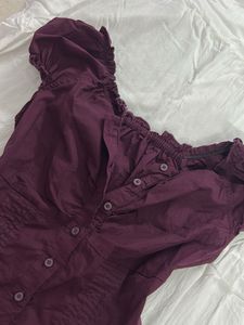Maroon Milk maid ruched top