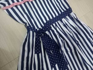 Blue White Striped Maxi Dress -XL