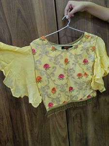 Beautiful Yellow Embroidered Lehenga Choli