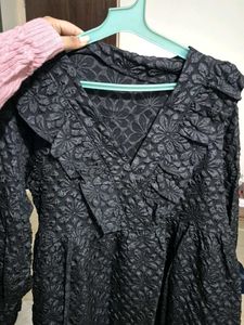 Patterned Black Dress