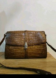 Vintage Crocodile Leather Crossbody Bag✨