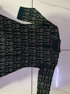 Elegant Dark Green Printed Kurta