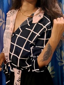 Chic Two-Tone Checkered Shirt