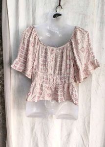 Boho Smocked Cropped Top