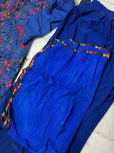 Vibrant Blue Embroidered Kurta Set