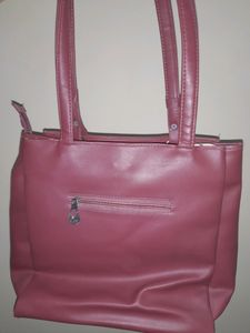 Leatherette Shoulder Bag with 3 Compartments