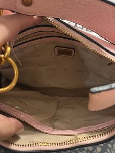 Guess Pink Embossed Shoulder Bag