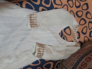 Elegant White Kurta with dupatta