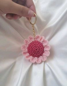 Crocheted Flower Keychain