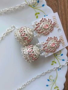 Elegant Pink Stone Jewellery Set