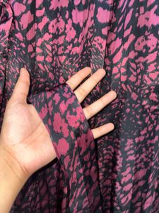 Chic Pink &amp; Purple Print Dress