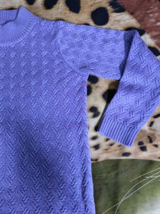 Lavender Knit Mock Neck Sweater