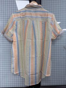 Striped Short Sleeve Button-Up Shirt