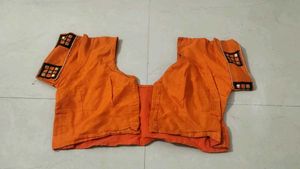 Elegant Orange &amp; Brown Saree
