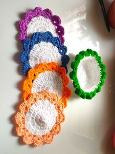 bouquet crochet coasters set -4