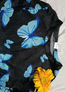 Butterfly Print Long Sleeve Top