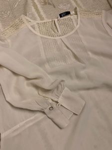 Allen Solly White Chiffon Top