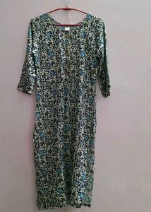 Blue Floral Print Kurti
