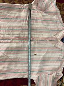 Ralph Lauren Men's Pink Striped Short Sleeve Shirt