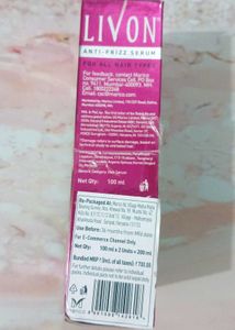 New Livon Anti-Frizz Hair Serum