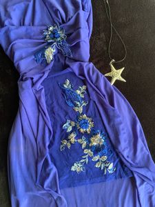 vintage Royal Blue Embellished Dress