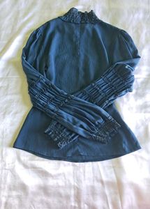 Chic Puff Sleeve Mock Neck Top