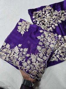Silk Embroidery Saree With Stitch Blouse