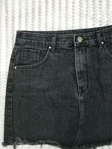 Black Denim Skirt