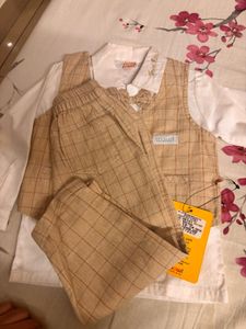 Boys Checkered Vest with Bowtie Set