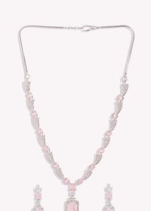 Silver-Plated &amp; AD Studded Jewellery Set