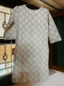 Elegant Beige Printed Kurta